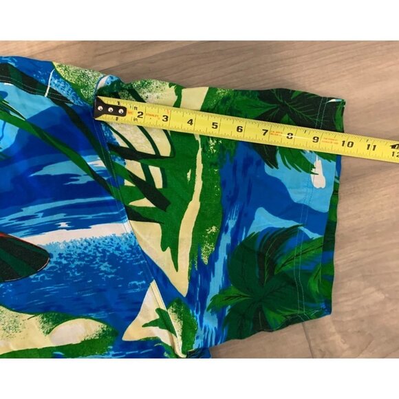 THUMBS UP FOR HIM Blue Aloha Hawaiian Shirt Palm Trees Beach Island L - Picture 5 of 9